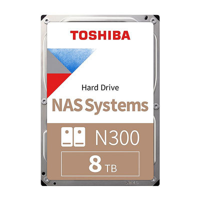 【自營】東芝N300系列8T 機械硬碟7200轉nas垂直SATA 4T網絡存儲
