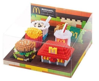【售完】香港 麥當勞 聯名限定  McDonald's *日本河田 nanoblock 限量積木組 (含透明展示禮盒)