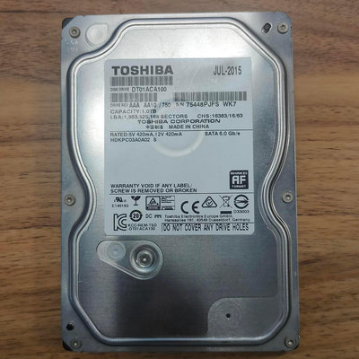 Toshiba 東芝3.5吋1TB硬碟便宜賣!DT01ACA100
