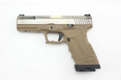 (武莊)WE-GP1799-4 GP1799瓦斯短槍 (銀滑套 沙槍身 金槍管)-WEGP1799-4