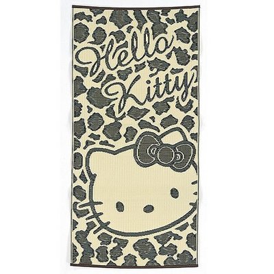 GIFT41 土城店 市伊瓏屋 日本 凱蒂貓 Hello kitty 豹紋 萬用涼墊 草蓆 (小)  KTP 04B-76