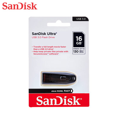 SANDISK 16G Ultra CZ48 USB 3.0 隨身碟 高速 130MB/s (SD-CZ48-16G)