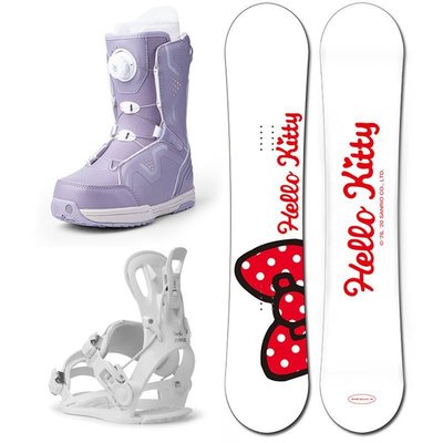 hellokitty單板滑雪板套裝 全能固定器 滑雪單板平花女 全能雪板~可開發票