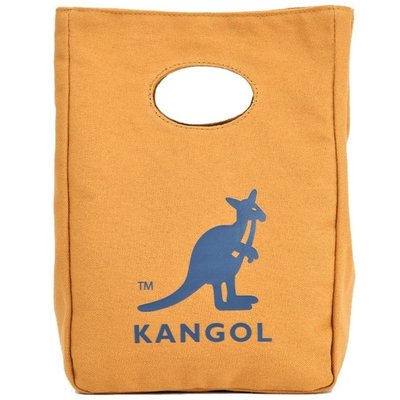 【AYW】KANGOL LOGO BAG 韓版 經典 復古 黃色 休閒 帆布袋 便當袋 輕便提袋 外出小包  英國袋鼠