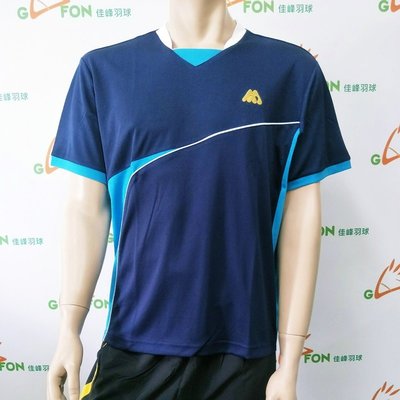 JAPAN MMOA 男款高級羽球衣 領口特殊設計 MRT-837【輕盈 舒適 透氣 排汗】藍色 免運費
