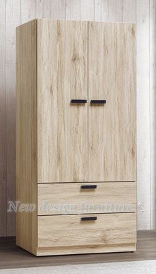 【N D Furniture】台南在地家具-木心板浮雕木紋橡木色3*6拉門衣櫥YQ