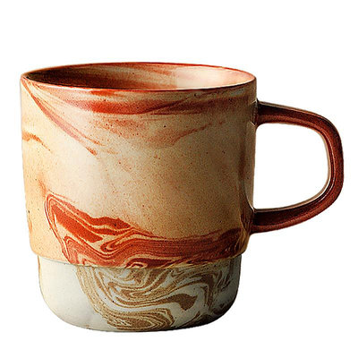 九土咖啡杯陶瓷馬克杯日式創意定制復古杯子美式粗陶設計感景德鎮