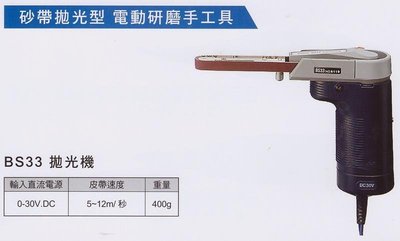 日本ARGOFILE 砂帶拋光型 電動研磨手工具 電動研磨機 BS33拋光機