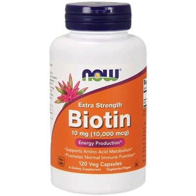 現貨美國Now諾奧Biotin高含量生物素10mg120粒維素B7維素