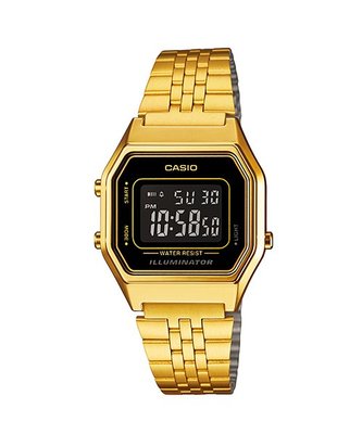 CASIO手錶 經緯度鐘錶 金色復古數字型電子錶 LED光 CASIO公司貨 女款【↘1190】LA680WGA-1B