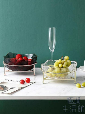 精選~玻璃水果盤北歐客廳零食盤家用客廳糖果盆