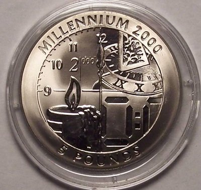 【海寧潮期貨】直布羅陀1999年5鎊千禧年貴金屬鈦紀念幣