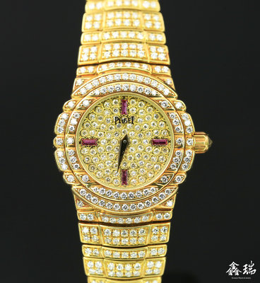 【鑫瑞鐘錶】Piaget 伯爵 Tanagra 16034M403D 原鑲鑽石滿天星 鑽錶 18K黃金 25mm 女錶