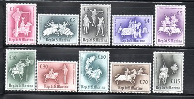 【流動郵幣世界】聖馬利諾1963年中世紀錦標賽郵票
