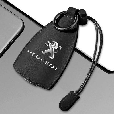 PEUGEOT 1 件汽車標誌鑰匙包黑色絨面革手提鑰匙包,適用於標致 6 7 8 306 307 308 4