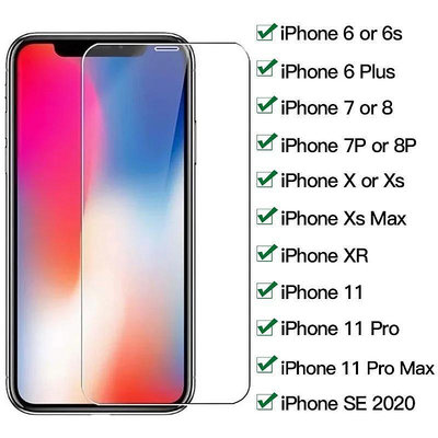 鋼化玻璃適用於 iphone 7 8 6 6s Plus X XR XS Max iphone 11 pro Max 玻