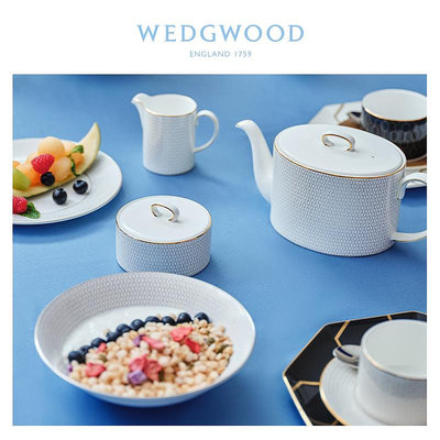 新品WEDGWOOD白金幾何餐具歐式骨瓷盤子進口餐盤歐式西餐盤菜盤