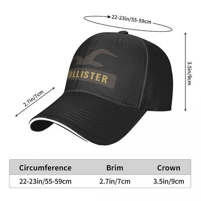 新款 Hollister Co (1) 印花帽子男女防曬棒球帽 休閒潮高爾夫球帽 戶外可調整鴨舌帽 運動釣魚彎簷 LT 高爾夫球帽