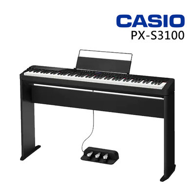 小叮噹的店 - CASIO PX-S3100 88鍵 便攜式 電鋼琴 單主機 原廠腳架 三音踏 原廠公司貨