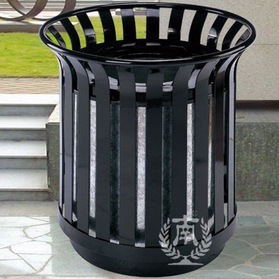 【熱賣下殺】PX-51黑色墨綠色花籃式果皮箱垃圾箱公園地鐵商場大號戶垃圾桶