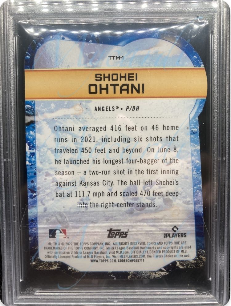 MLB 2022 Topps Fire Shohei Ohtani To The Moon Die Cut Gold Minted