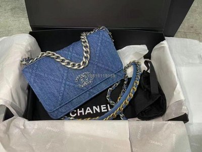 【二手】Chanel 香奈兒經典爆款 22新款 19bag 系列 牛仔woc鏈條包