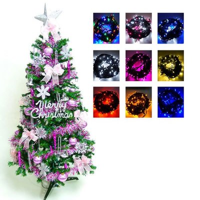 『心可樂活網』超級幸福15尺/15呎一般型裝飾綠聖誕樹(+銀紫色系配件組+100燈LED燈9串)YS-GTC15303
