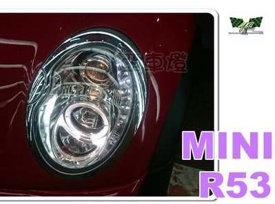 小亞車燈改裝＊全新 外銷版 BMW MINI ONE COOPER S R50 R53 晶鑽 R8 燈眉 魚眼 大燈