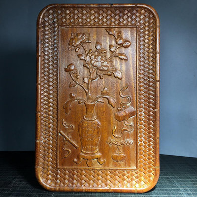 舊藏黃花梨托盤，長36厘米，寬24厘米，厚2.5厘米，重1350克，100729【萬寶樓】古玩 收藏 古董