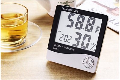 (全新無盒裸裝)電子溫濕度計 高精度 大字幕 溫度計 濕度計 時鐘 日曆 鬧鐘 電子顯示 溫度 濕度~可面交取貨試機