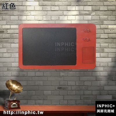 INPHIC-居家復古仿古電視機小黑板掛飾酒吧咖啡廳復古吧台掛牌留言板-紅色_S2787C