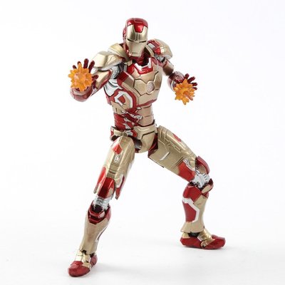 清倉【漫威   復仇者聯盟】      Iron Man  MK42  金色  鋼鐵人  模型 關節可動  人偶  擺件