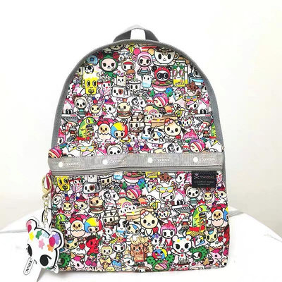 現貨直出 Lesportsac x tokidoki 公仔系列 降落傘防水包 雙肩後背包 7812 限量款 後背包 明星大牌同款