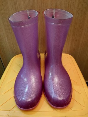 冰雪奇緣 艾莎 兒童雨鞋 附鞋墊 紫色 台灣製造