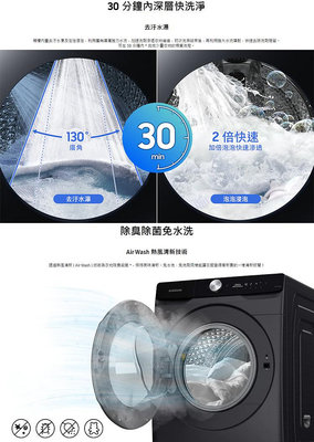 易力購【 SAMSUNG 三星原廠正品全新】 滾筒洗脫烘洗衣機 WD17T6300GW《17公斤》全省運送