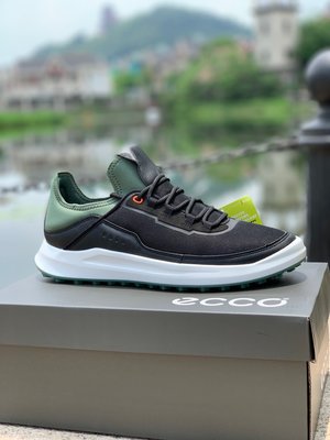 ECCO愛步高爾夫球鞋 2023新款男士golf無釘鞋B糸帶款健步球鞋 運動鞋 黑色39-44