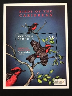 2000.04.17 #安地卡及巴布達 #國際郵展發行加勒比海鳥類 小型張1全 120元