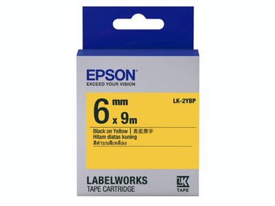 【OA_SHOP】含稅 EPSON 6mm 粉彩系列 LK-2YBP 黃底黑字 標籤帶