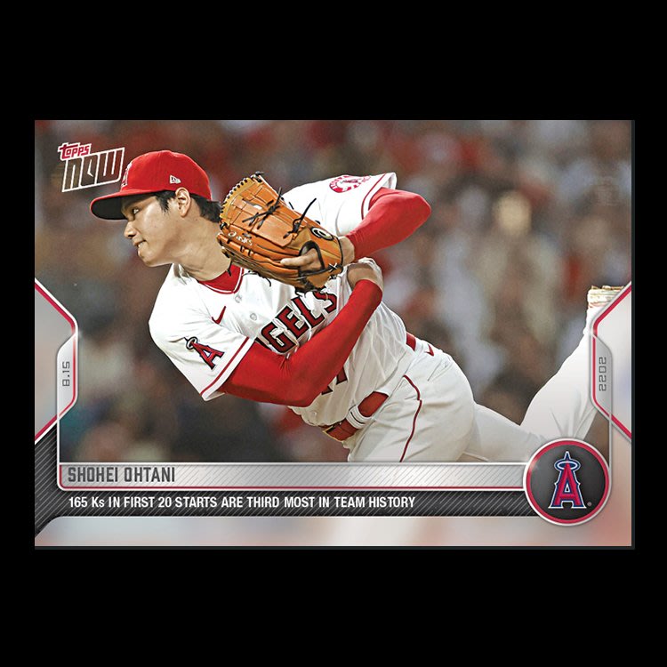 大谷翔平球員卡2022 MLB TOPPS NOW® Card 715 前20場先發165