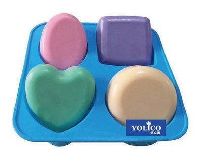 【悠立固】Y03 四孔愛心四方型圓形橢圓矽膠模具 蛋糕模 皂模 烘焙工具 巧克力模 冰盒 布丁果凍模 翻糖模 食品級