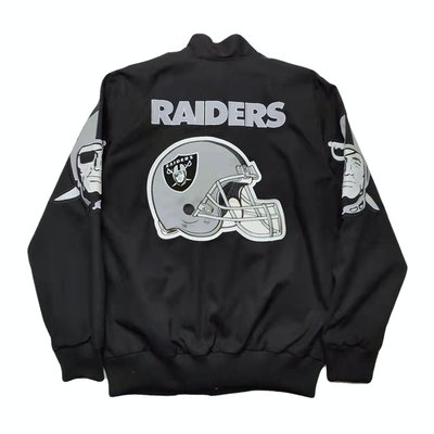 Cover Taiwan 官方直營 Raiders NFL 突擊者 海盜 賽車 夾克外套 嘻哈 黑色 大尺碼 (預購)