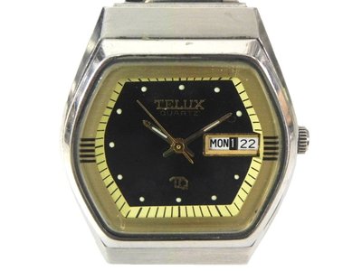 [專業模型] 石英錶 [TELUX 72786] 鐵力士-酒桶石英[黑面]錶/時尚錶/軍錶
