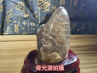 《晶華》天然 茶水晶 金髮晶 景石 原礦  01R04