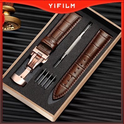 TISSOT Yifilm 新款手錶手鍊適用於天梭浪琴表真皮錶帶錶帶 12mm-24mm 手錶配件腕帶