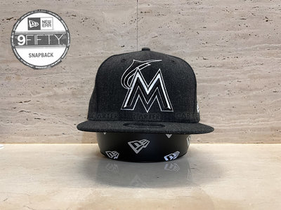 特價 New Era x MLB Miami Marlins 9Fifty 美國職棒邁阿密馬林魚復古深色麻灰後扣可調帽