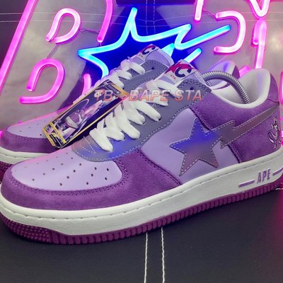 【小七】BAPE STAR聯名寶可夢神奇寶貝超夢紫配色板鞋客制版本休閑滑板鞋 可開發票