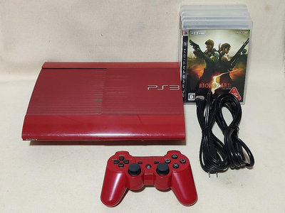 PS3 CECH-4000B 紅色薄機 250G 附原廠遊戲片-BB0213
