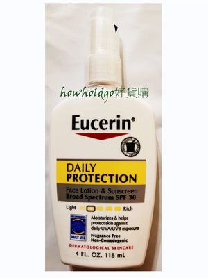 Eucerin 2瓶 原廠效期2025/06 伊思妮 臉部每日日間防曬乳液 118mL Sunscreen SPF 30