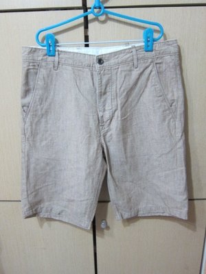 衣市藍~LEVI'S 排釦休閒短褲 (W34~175/86B~亞麻~) (220518)
