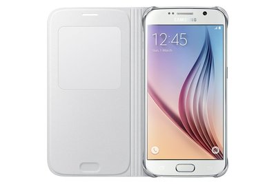 福利品 三星 SAMSUNG Galaxy S6 EF-CG920P 原廠透視感應皮套 (類皮革) 全新未拆封 庫存出清 金色